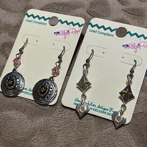 Blazin Roxx - TwoTone Horse Shoe Dangle Earring Duo
